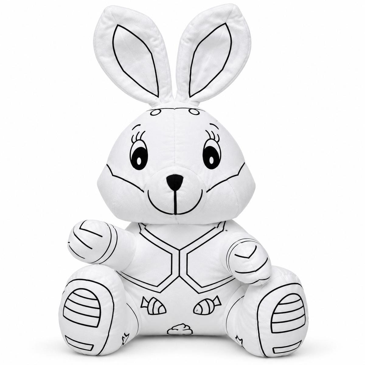 Peluche de conejo blanco, listo para colorear