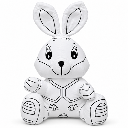 Peluche de conejo blanco, listo para colorear